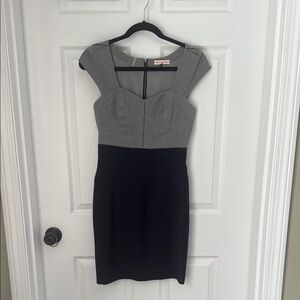 Gray and Black Cap Sleeve Dress